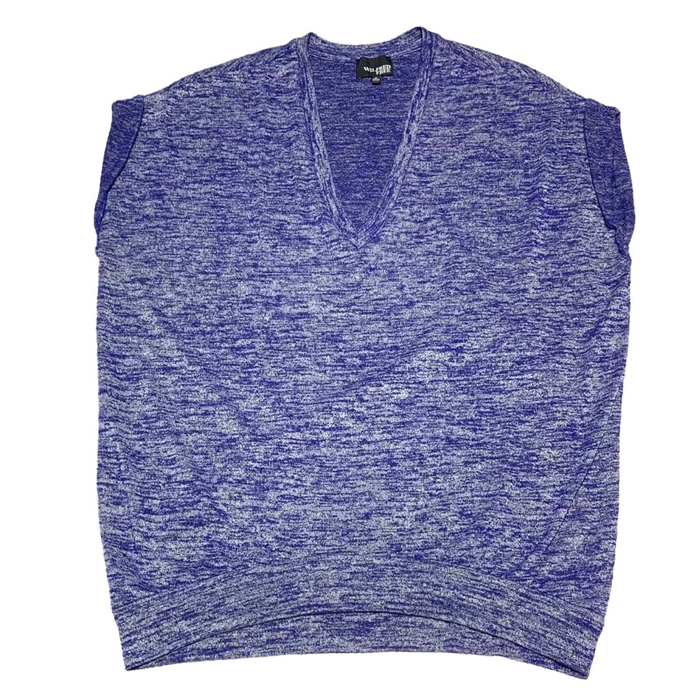 WILFRED FREE By Aritzia Purple V Neck Short Sleeves Sweater Top Sz XS